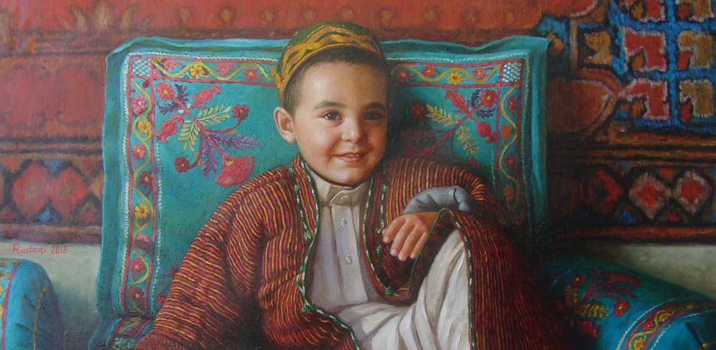 Das Gemälde »Sohn« des Künstlers Hisamudin Rustaqi